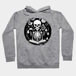 Skull Studying Black and White Hoodie